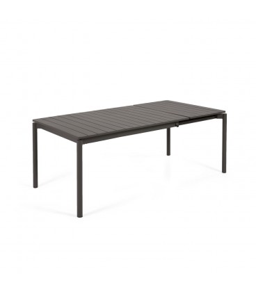 Раздвижной алюминиевый стол для улицы Zaltana с матовой черной отделкой 140 (200) x 90 см