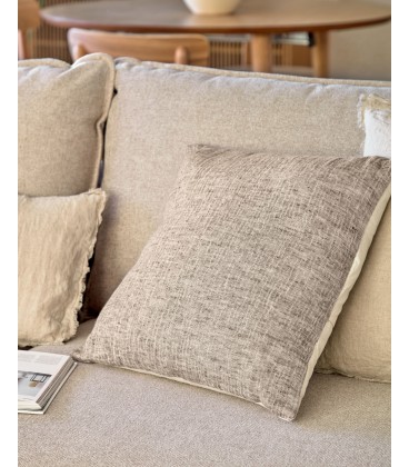 Чехол на подушку из льна и хлопка Casilda коричневого цвета 45 x 45
