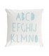 Keila Чехол для подушки из 100% хлопка с синим алфавитом 45 x 45 см