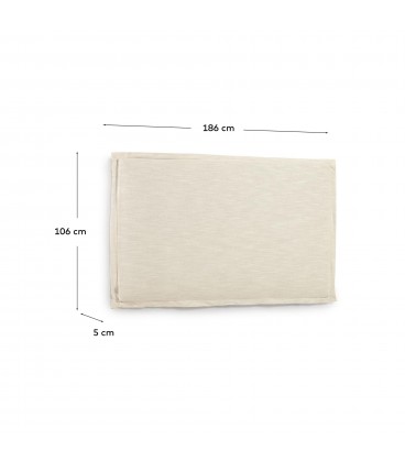 Изголовье из льняной ткани белого цвета Tanit со съемным чехлом 186 x 106 см