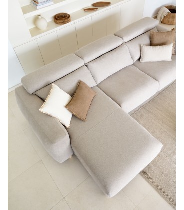 3-местный диван Singa с левым шезлонгом бежевого цвета 296 см