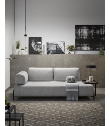 3-х местный диван Compo светло-серый с маленьким подносом