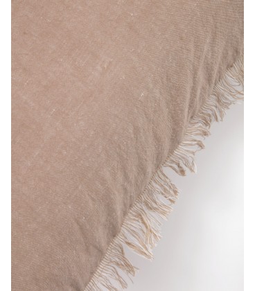 Abinadi бежевый чехол для подушки из хлопка и льна с бахромой 45 x 45 см
