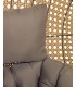 Cira Светло-серое подвесное кресло с натуральной отделкой