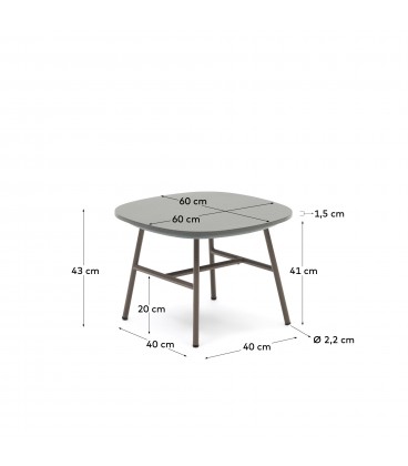 Bramant Приставной столик из стали с лиловой отделкой 60 x 60 см