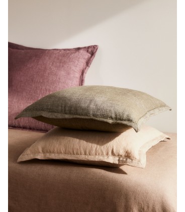Rut Чехол на подушку из темно-бордового льна и хлопка 45 x 45 см