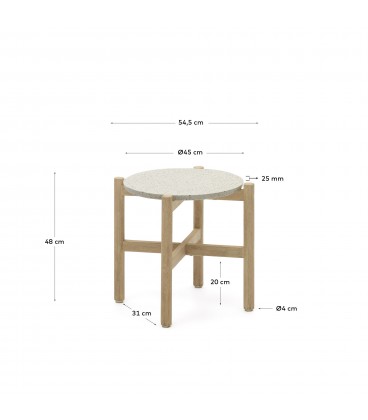 Pola Приставной столик из массива эвкалипта и цемента Ø 50