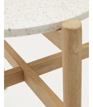 Pola Приставной столик из массива эвкалипта и цемента Ø 50