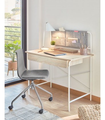 Yamina письменный стол из меламина и металла с белой отделкой 100 x 60 см