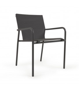 Zaltana Алюминиевый стул для улицы, окрашенный в черный матовый цвет
