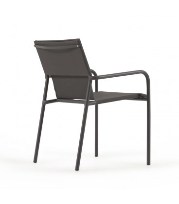 Zaltana Алюминиевый стул для улицы, окрашенный в черный матовый цвет