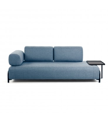 Синий 3-местный диван Compo с большим подносом 252 см