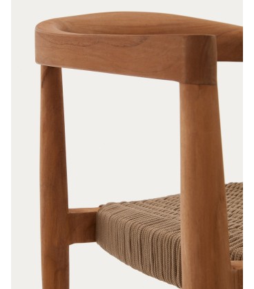 Ydalia Садовый стул из натурального тика и бежевой веревки