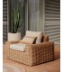 Portlligat 3-х местный уличный диван из искусственного ротанга с натуральной отделкой