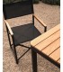 Llado Складной стул из черного алюминия с подлокотниками из массива тика