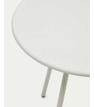 Montjoi Круглый уличный стол из стали с белой отделкой Ø 70 см