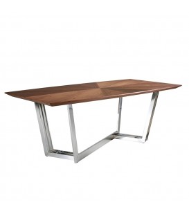 Обеденный стол MI2003T /1097 из орехового дерева и хромированной стали