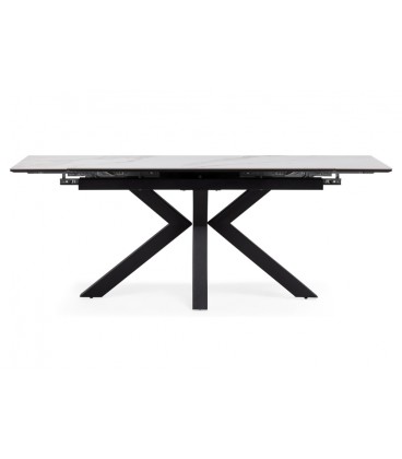 Керамический стол Бронхольм белый мрамор / черный