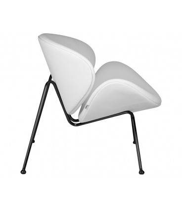 Кресло дизайнерское DOBRIN EMILY LMO-72 (белый винил, черное основание)