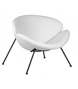 Кресло дизайнерское DOBRIN EMILY LMO-72 (белый винил, черное основание)