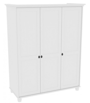 Шкаф 30 Вествик трёхдверный, массив сосны, цвет белый