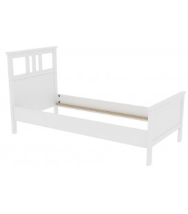 Кровать Кантри односпальная 90х200, массив сосны, цвет белый