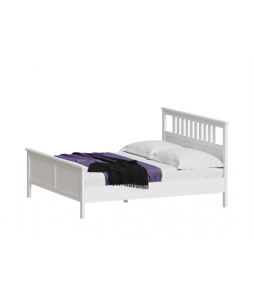 Кровать Кантри двухспальная 180х200, массив сосны, цвет белый