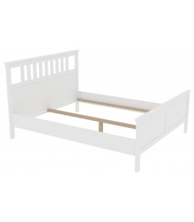 Кровать Кантри двухспальная 160х200, массив сосны, цвет белый