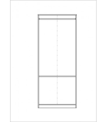 Шкаф СИРИУС двухдверный с двумя выдвижными ящиками, цвет Дуб Сонома