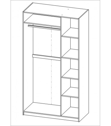 Шкаф ПЕГАС трехдверный с рамочным фасадом, ДСП, цвет Дуб Сонома