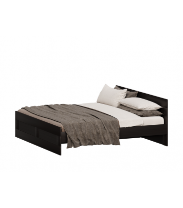 Кровать СИРИУС двухспальная с ортопедическим основанием 200х200, ДСП, цвет Дуб Венге