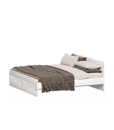 Кровать СИРИУС двухспальная с ортопедическим основанием 200х200, ДСП, цвет белый