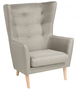 Кресло для отдыха Саари светло-серое, ткань рогожка