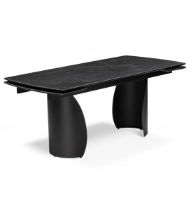 Керамический стол Готланд черный мрамор / черный