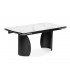 Керамический стол Готланд белый мрамор / черный
