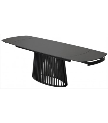 Стол DESIO 180 PURE BLACK SOLID CERAMIC Черный мрамор матовый, керамика/Черный каркас