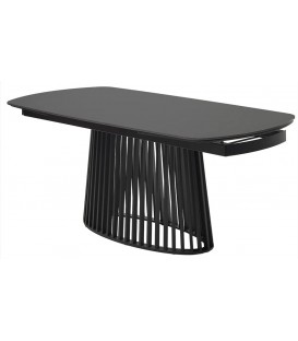 Стол DESIO 180 PURE BLACK SOLID CERAMIC Черный мрамор матовый, керамика/Черный каркас