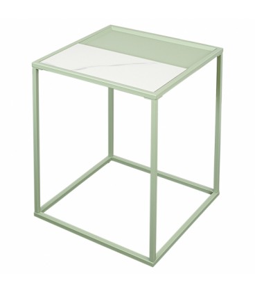 Столик кофейный Mayen, 45х45 см, белый/зеленый