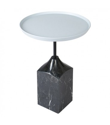 Столик кофейный Sustainable, Ø37,7 см, серый/черно-белый