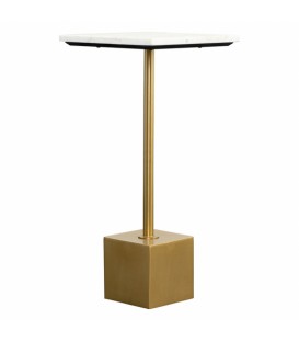 Столик приставной Svein, 30х30 см, мрамор/золотой