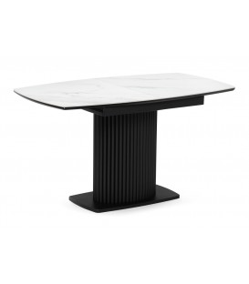 Керамический стол Фестер белый мрамор / черный