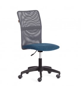 Кресло START, флок/ткань, синий/серый