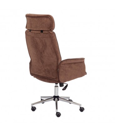 Кресло CHARM, флок, коричневый с коричневым кантом