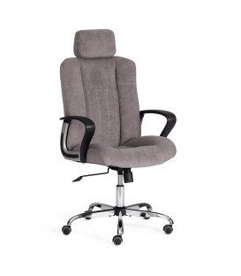 Кресло офисное OXFORD хром, флок серый