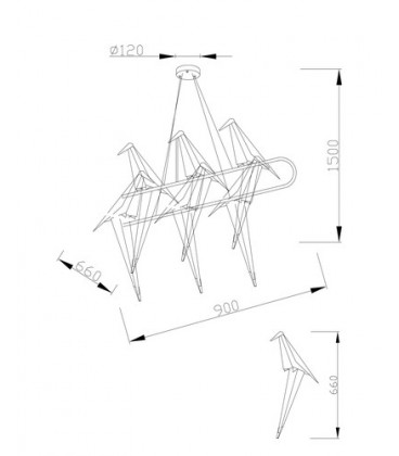 Подвесной светодиодный светильник Moderli V3073-6PL origami Birds 6*LED*6W