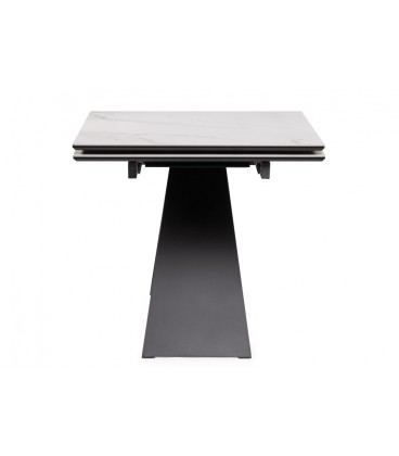 Керамический стол Ноттингем 160(220)х90х77 белый мрамор / черный 553543