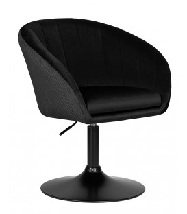 Кресло дизайнерское DOBRIN EDISON BLACK LM-8600_BlackBase велюр черный