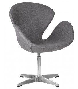 Кресло дизайнерское DOBRIN SWAN LMO-69А, ткань, серый AF7
