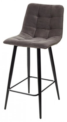 Полубарный стул CHILLI-QB графит велюр / черный каркас