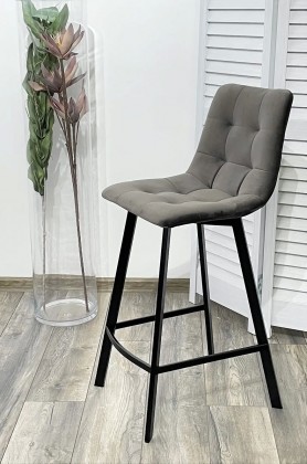 Полубарный стул CHILLI-QB SQUARE графит велюр / черный каркас